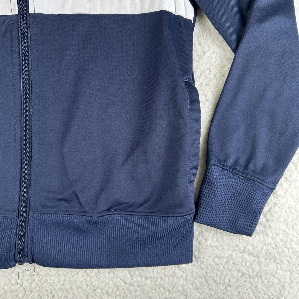 New Balance Track Jacket Youth 8 Blue Red Colorblock Full Zip Stand Collar